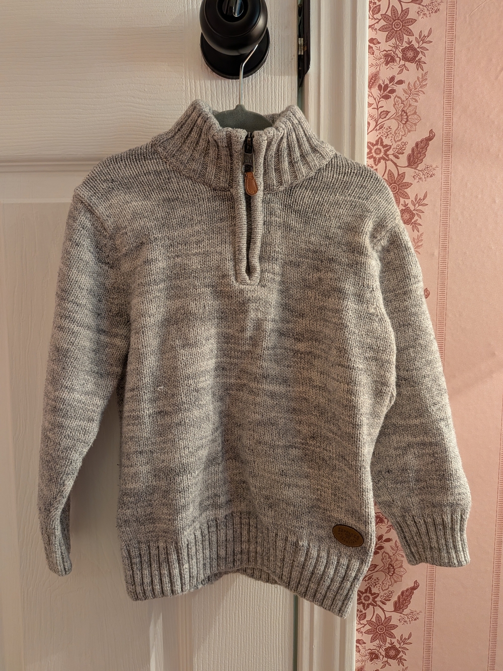 Kids Half-Zip Knit Sweater - Gray